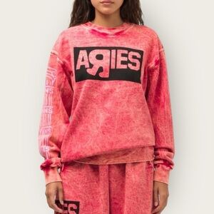 Vans Vault x Aries Acid Wash Oversized Crewneck Sweatshirt Size Small